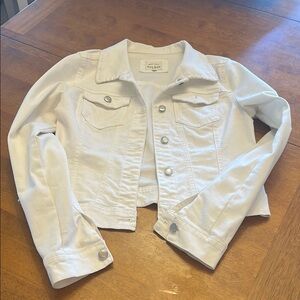 White Cropped Jean Jacket Fitted Design